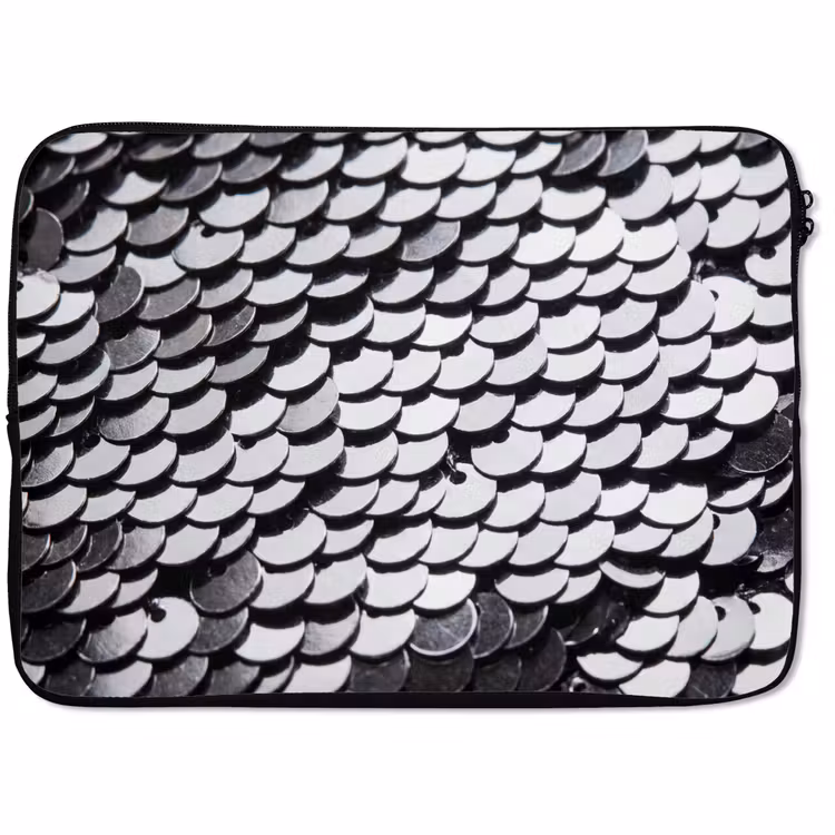 Laptop hülle - Pailletten – Silber – Muster — 1