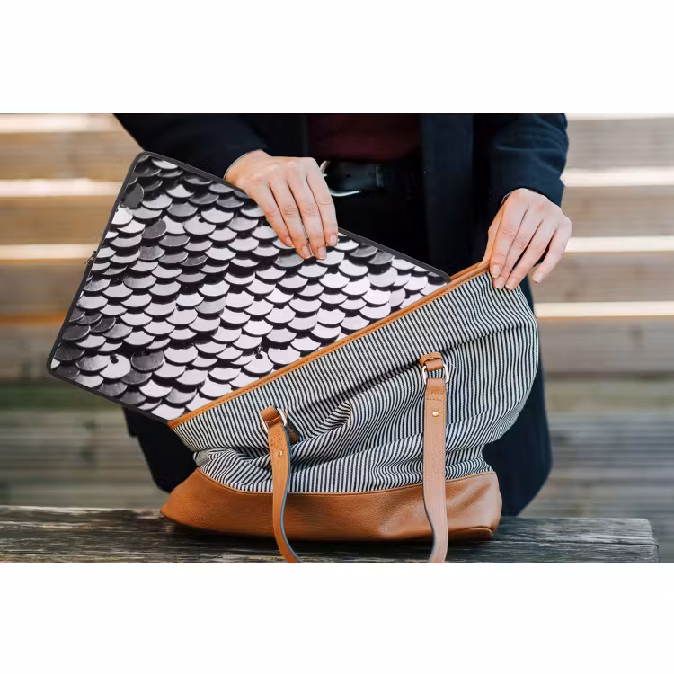 Laptop hülle - Pailletten – Silber – Muster — 4