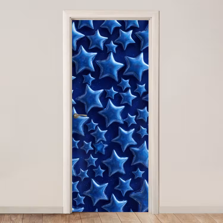 Türtapete - Muster mit blauen Sternen — 1