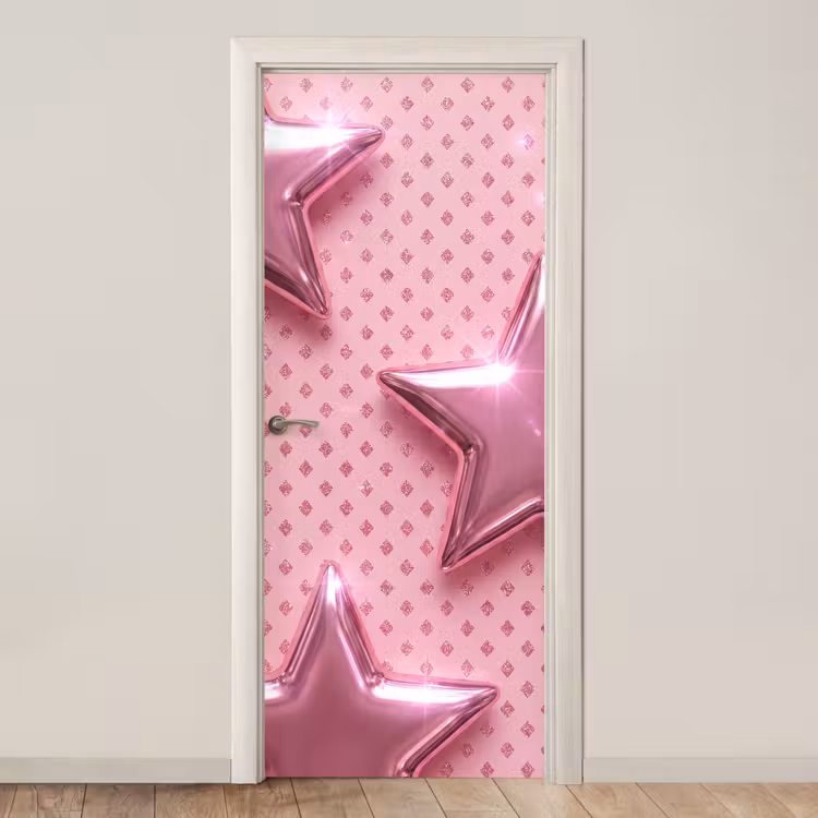 Türtapete - Sterne – Rosa – Abstrakt — 1