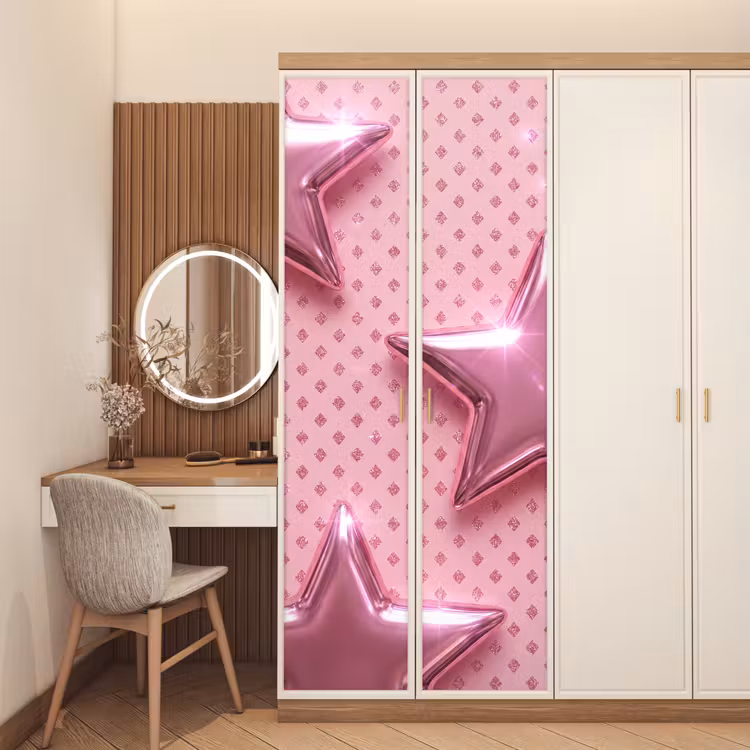 Türtapete - Sterne – Rosa – Abstrakt — 4