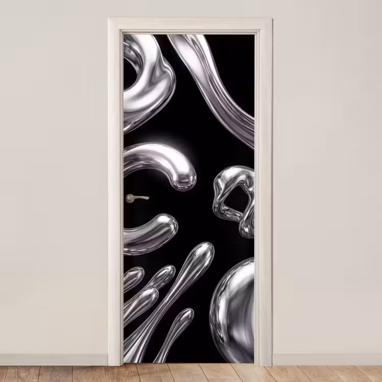 Türtapete - Zusammenfassung – Formen – Silber — 1