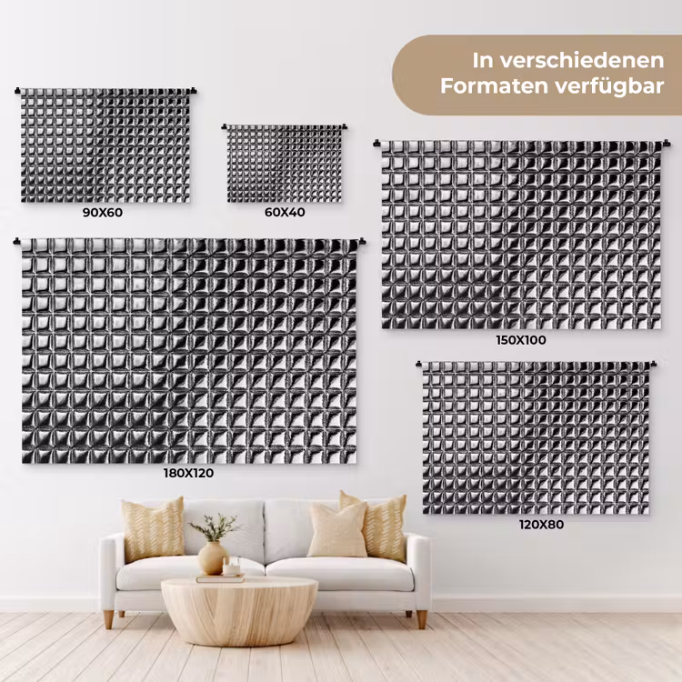 Wandteppich - Muster – Abstrakt – Schwarz-Weiß — 8