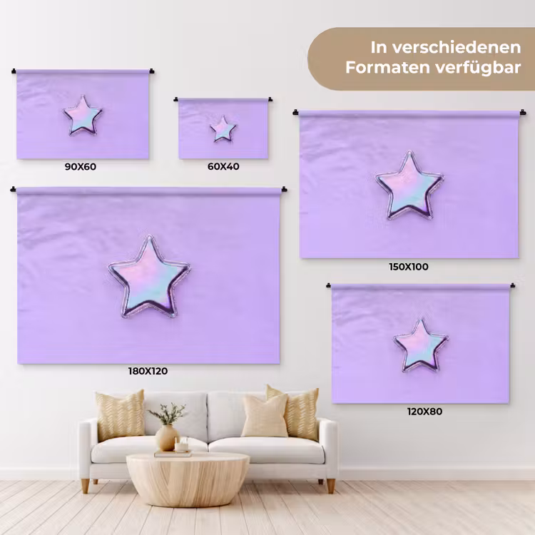 Wandteppich - Stern – Holografisch – Modern — 8