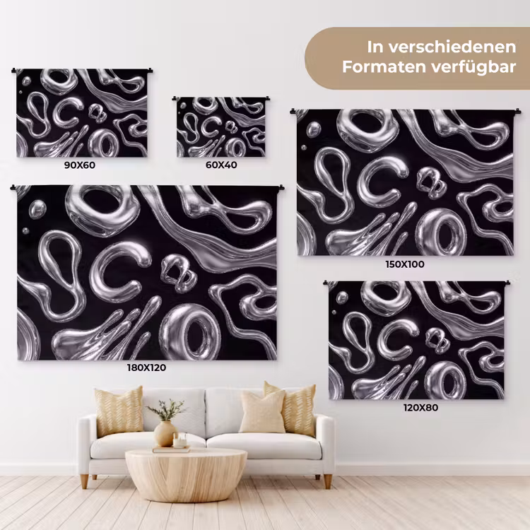 Wandteppich - Zusammenfassung – Formen – Silber — 8