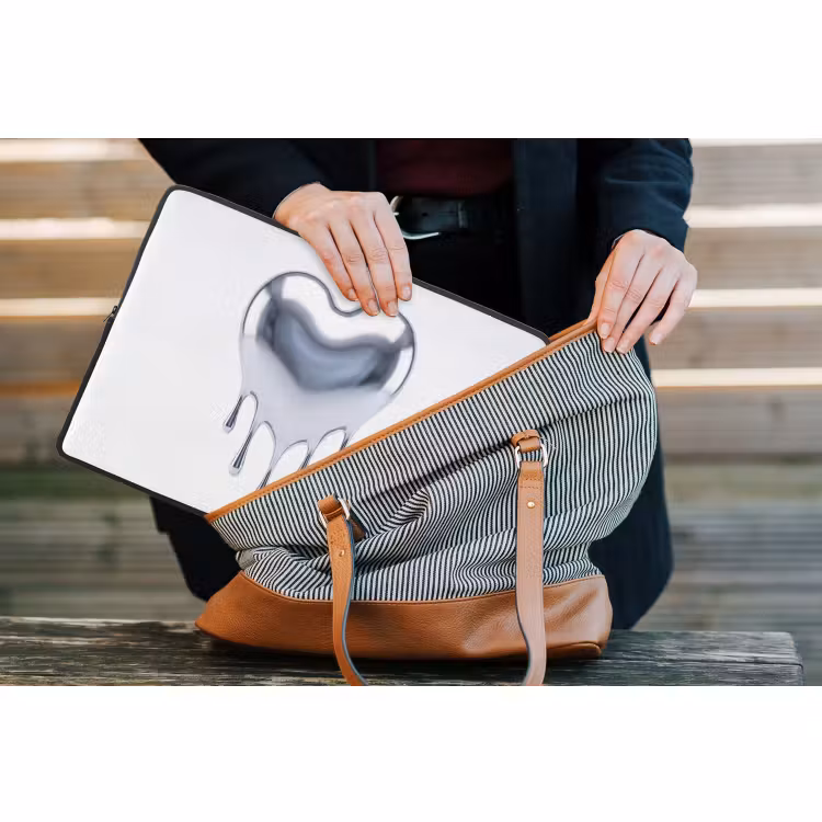 Laptop hülle - Silbernes Herz – Abstrakt — 4
