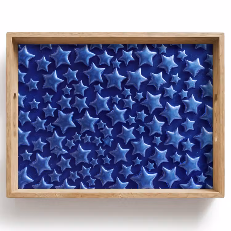Tablett - Muster mit blauen Sternen — 1