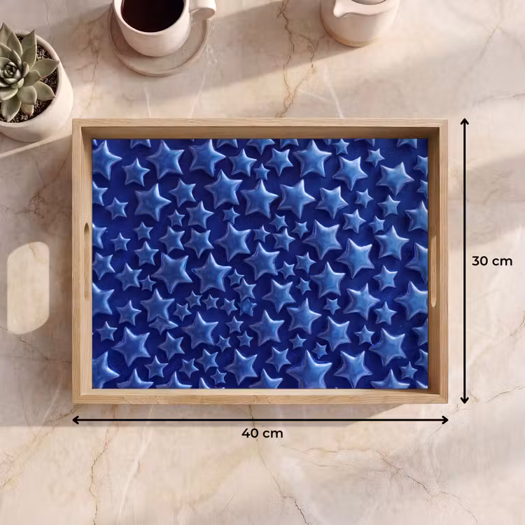 Tablett - Muster mit blauen Sternen — 9