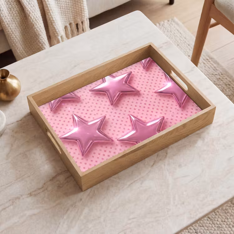 Tablett - Sterne – Rosa – Abstrakt — 2