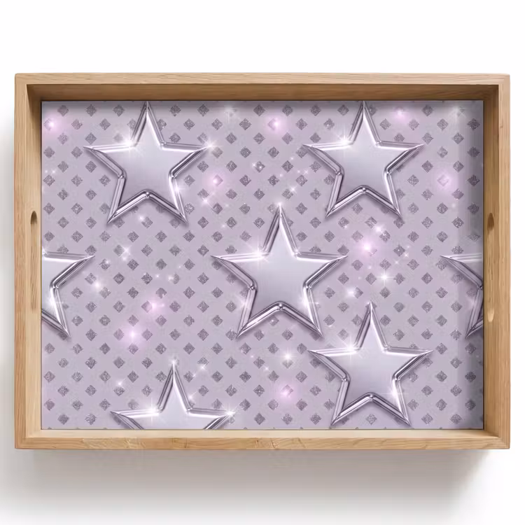 Tablett - Sterne – Silber – Abstrakt — 1