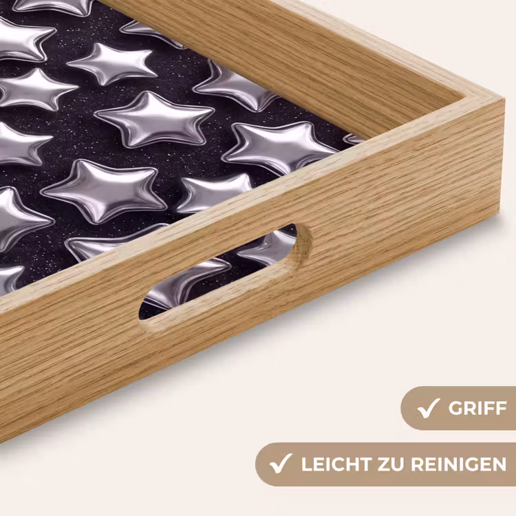 Tablett - Sterne – Glänzend – Muster — 5