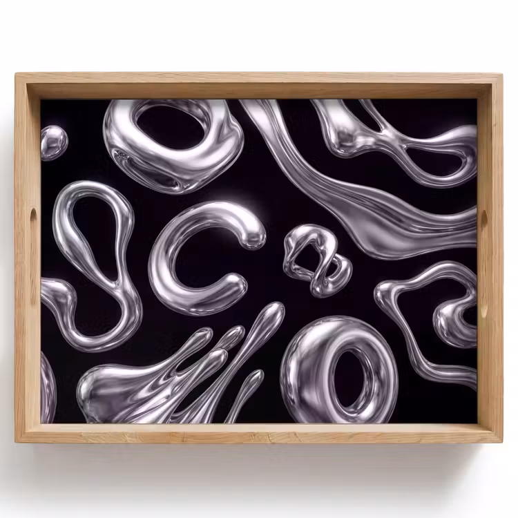 Tablett - Zusammenfassung – Formen – Silber — 1