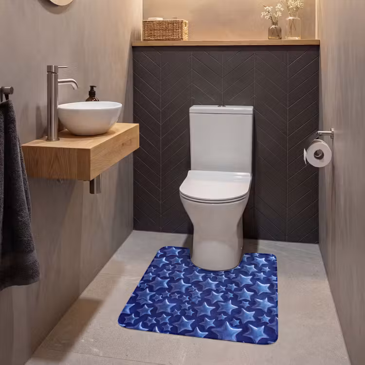 WC Vorleger - Muster mit blauen Sternen — 2