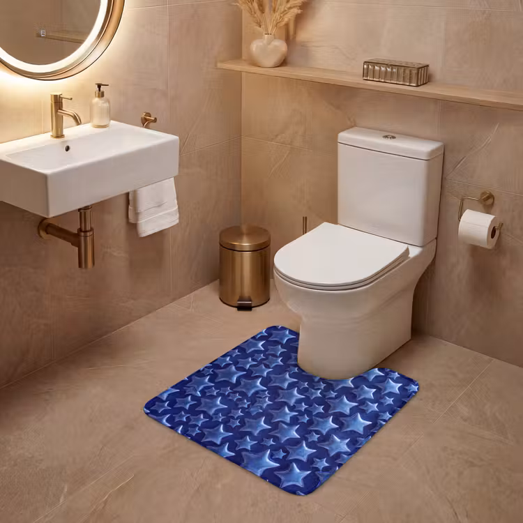 WC Vorleger - Muster mit blauen Sternen — 4