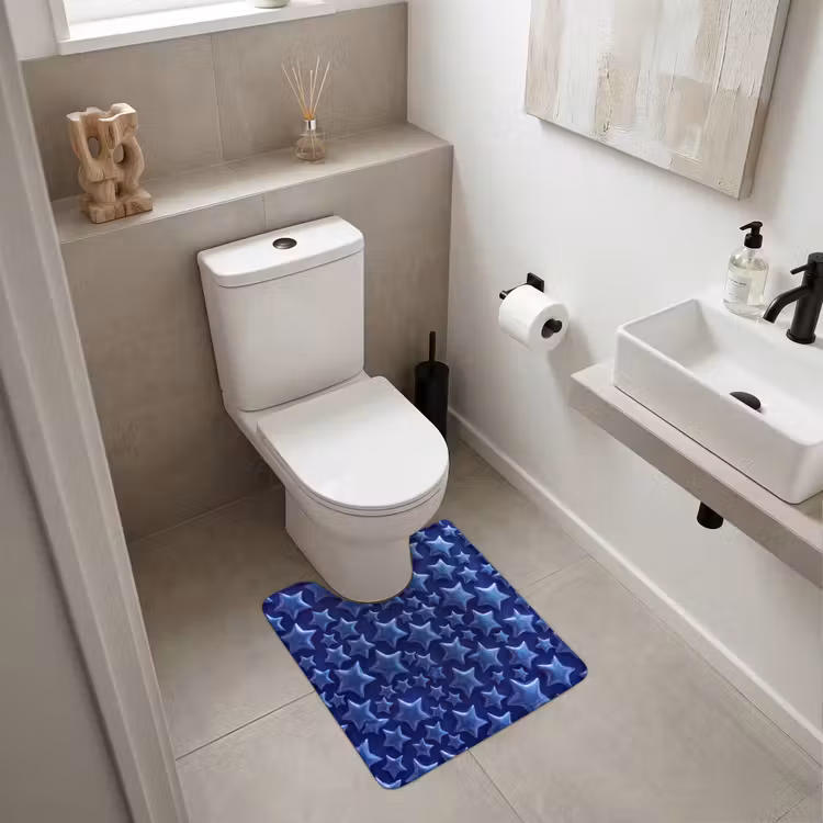 WC Vorleger - Muster mit blauen Sternen — 6