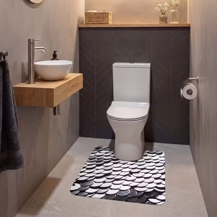 WC Vorleger - Pailletten – Silber – Muster — 2