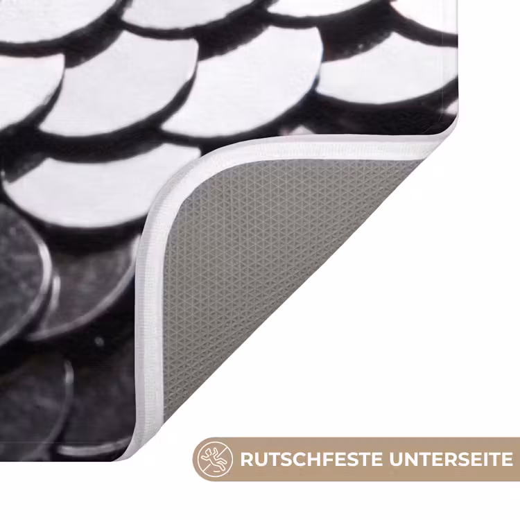 WC Vorleger - Pailletten – Silber – Muster — 3