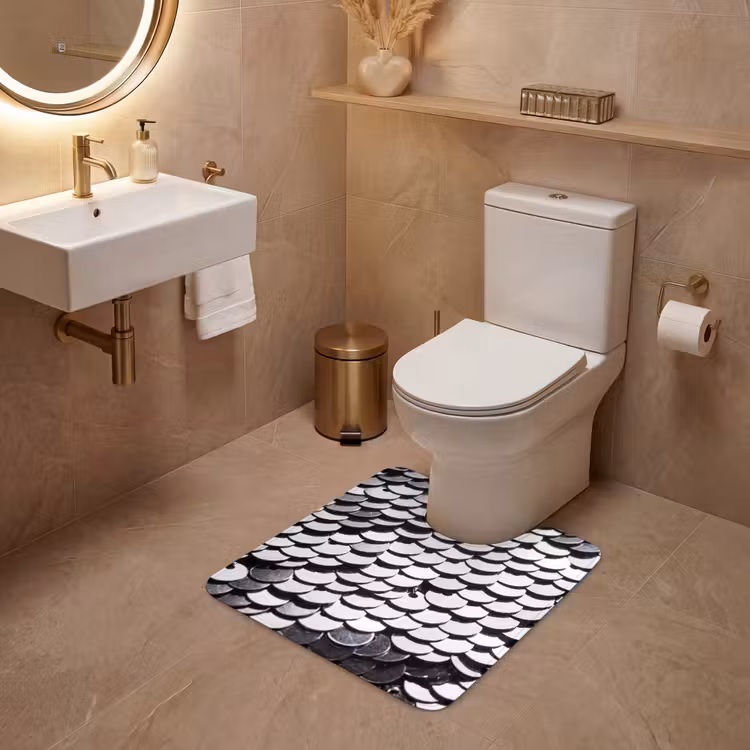WC Vorleger - Pailletten – Silber – Muster — 4