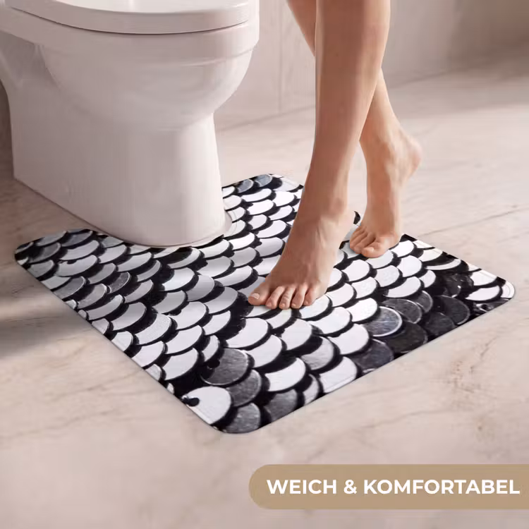 WC Vorleger - Pailletten – Silber – Muster — 5
