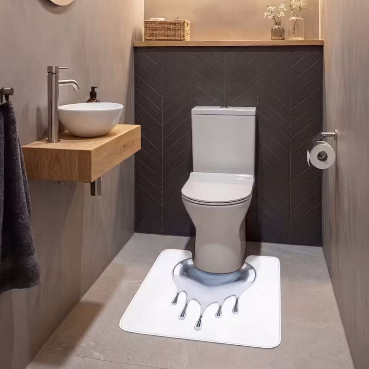 WC Vorleger - Silbernes Herz – Abstrakt — 2