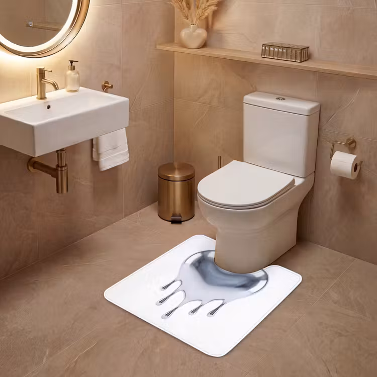 WC Vorleger - Silbernes Herz – Abstrakt — 4