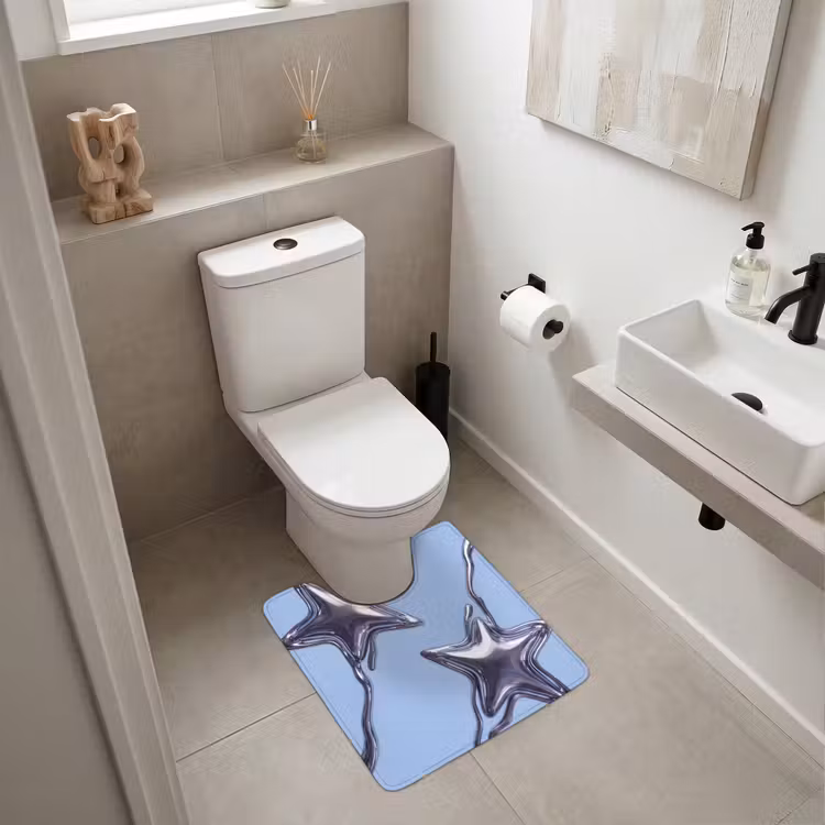 WC Vorleger - Sterne – Flüssig – Silber — 6