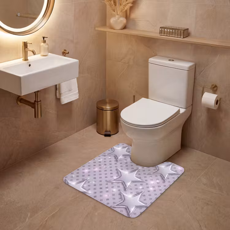 WC Vorleger - Sterne – Silber – Abstrakt — 4