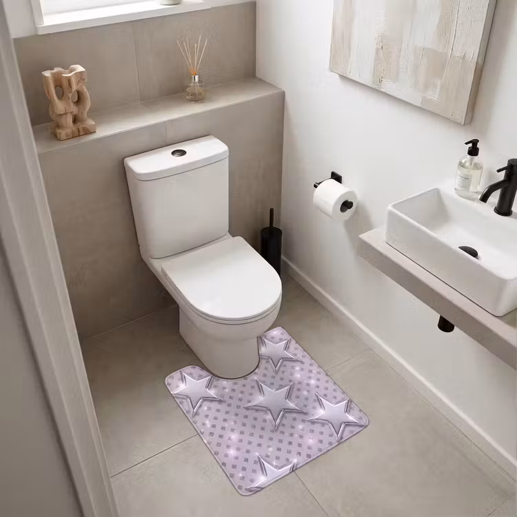 WC Vorleger - Sterne – Silber – Abstrakt — 6