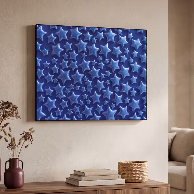 Art Frame - Muster mit blauen Sternen — 3