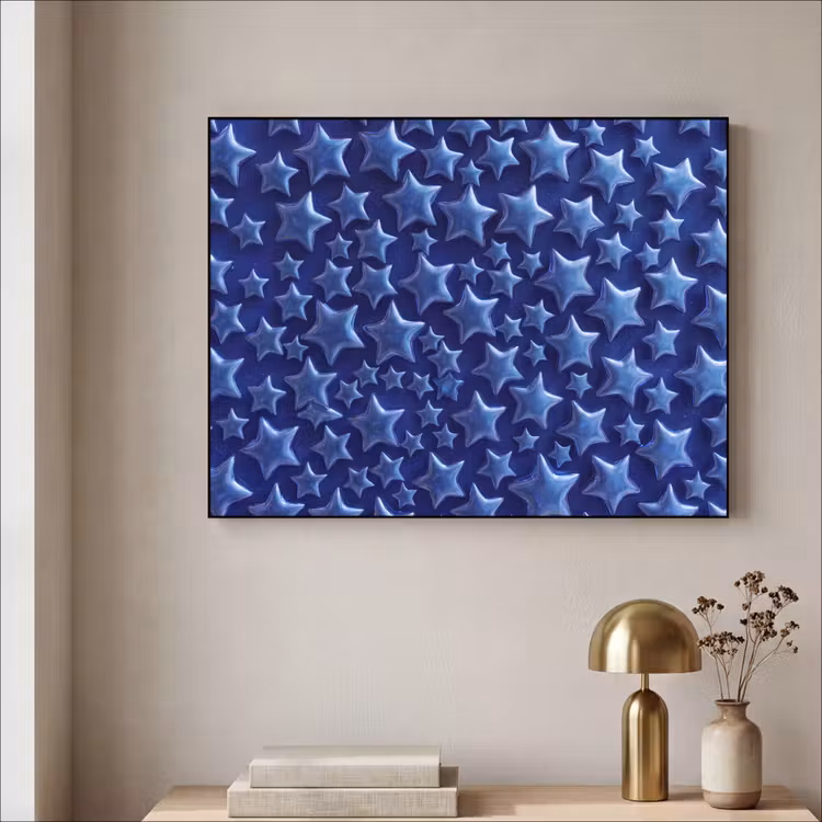 Art Frame - Muster mit blauen Sternen — 4