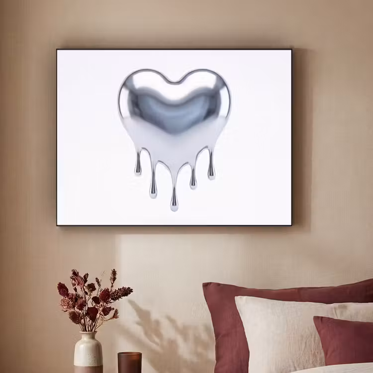Art Frame - Silbernes Herz – Abstrakt — 2
