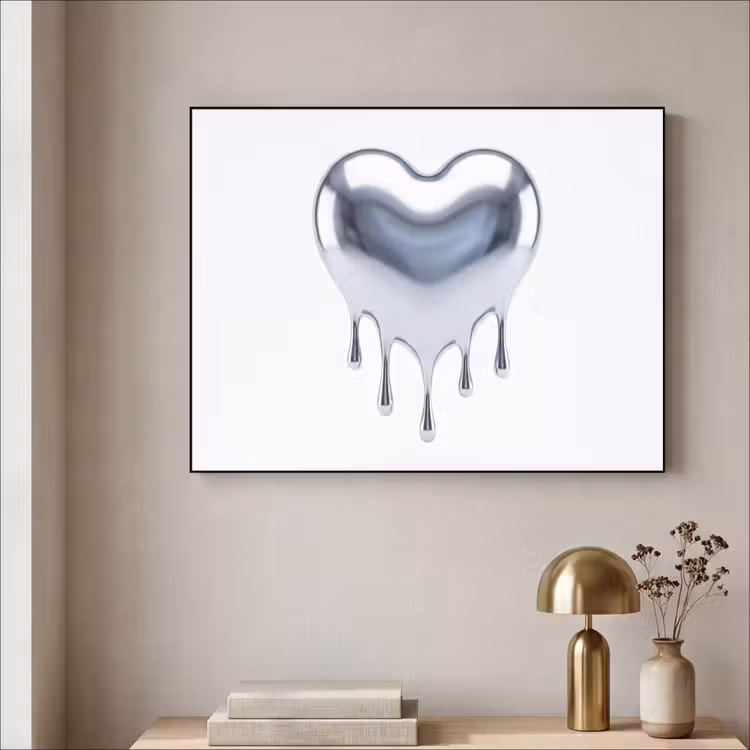 Art Frame - Silbernes Herz – Abstrakt — 4