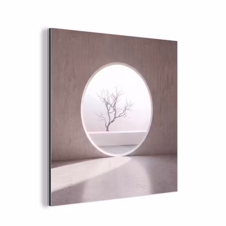 Alu-Dibond-Bild - Baum – Kreis – Modern — 1