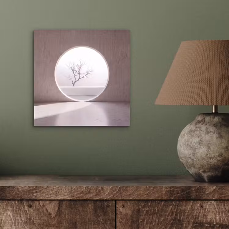 Alu-Dibond-Bild - Baum – Kreis – Modern — 3