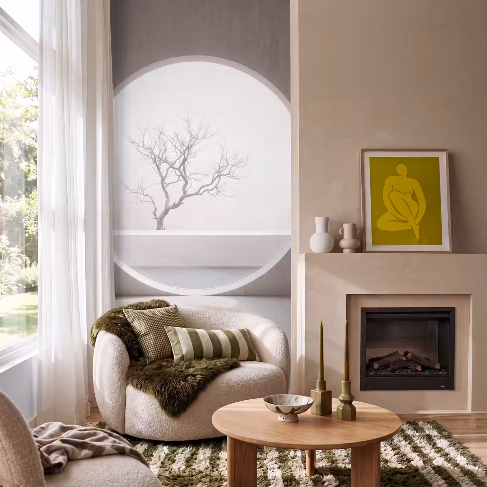 Tapete - Baum – Kreis – Modern — 1