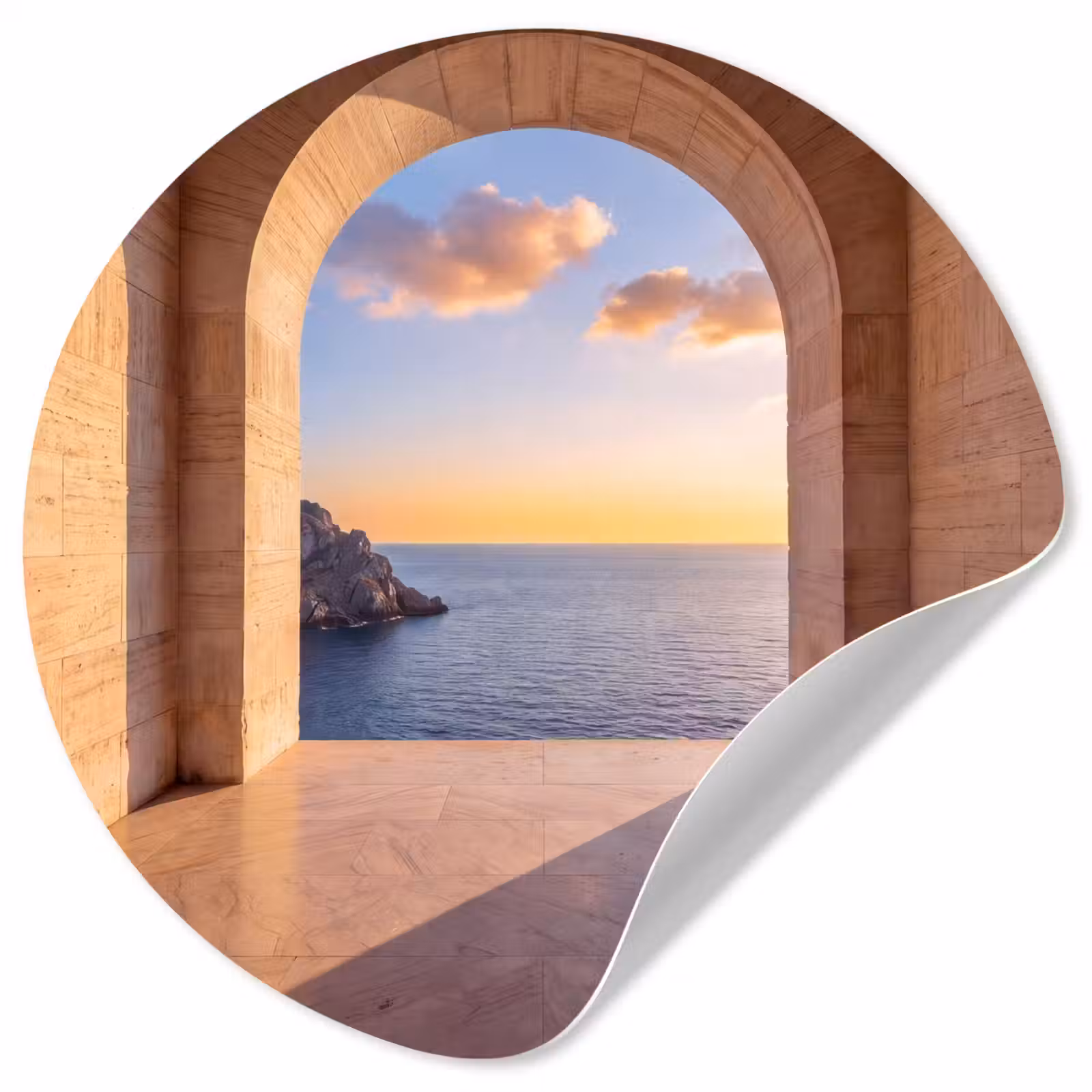 Runde Tapete - Meer – Landschaft – Abend — 1