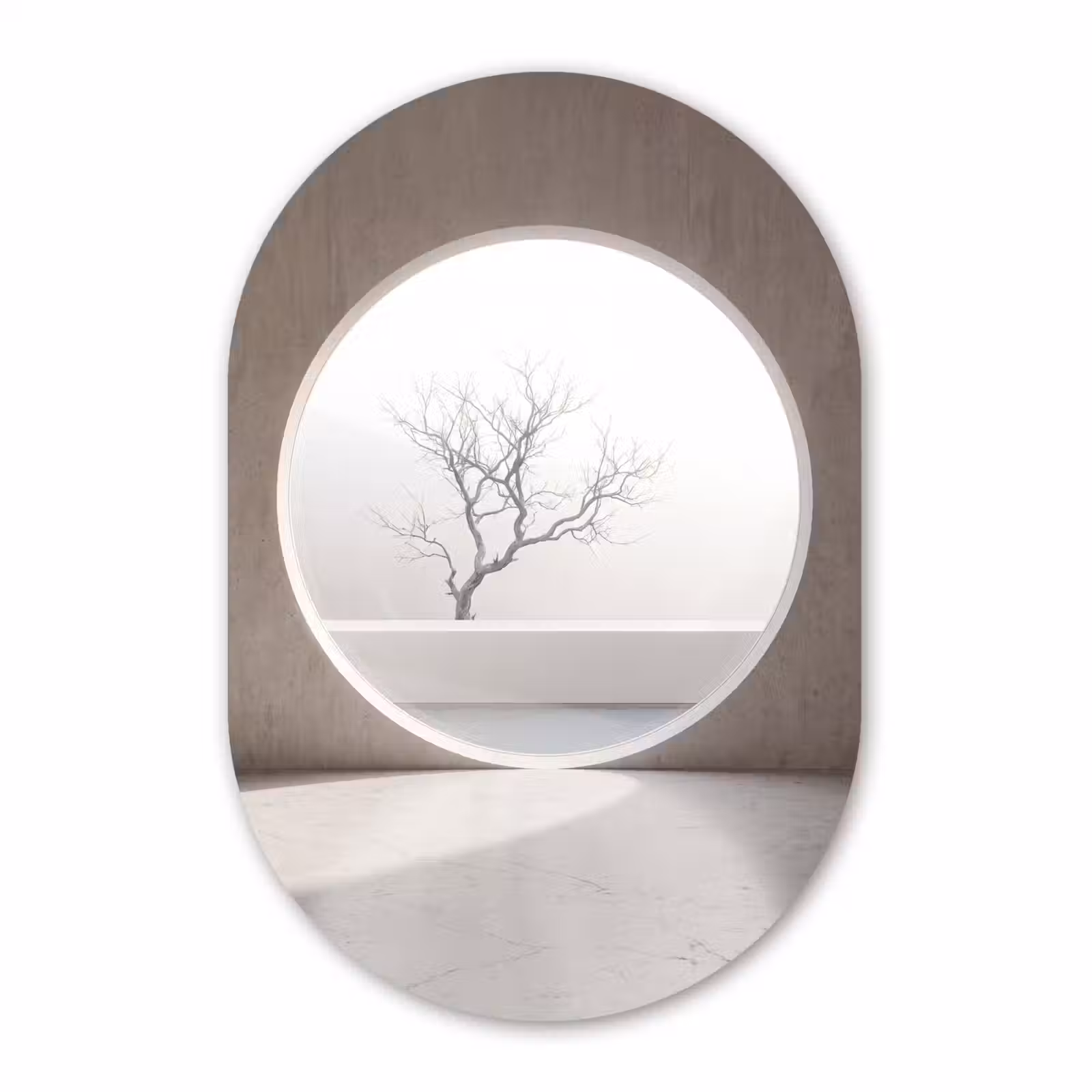 Glasbild Oval - Baum – Kreis – Modern — 1