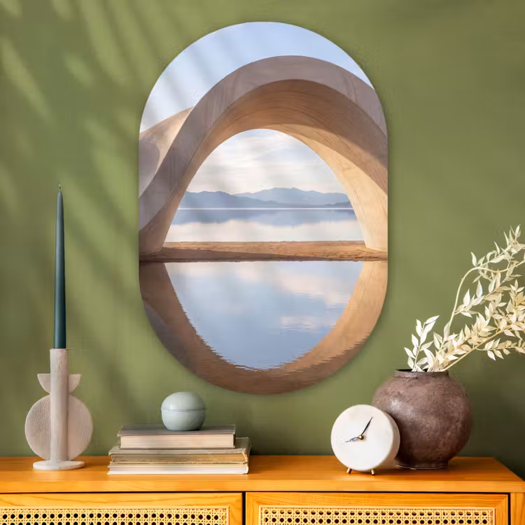 Glasbild Oval - Bogen – Wasser – Natur — 2