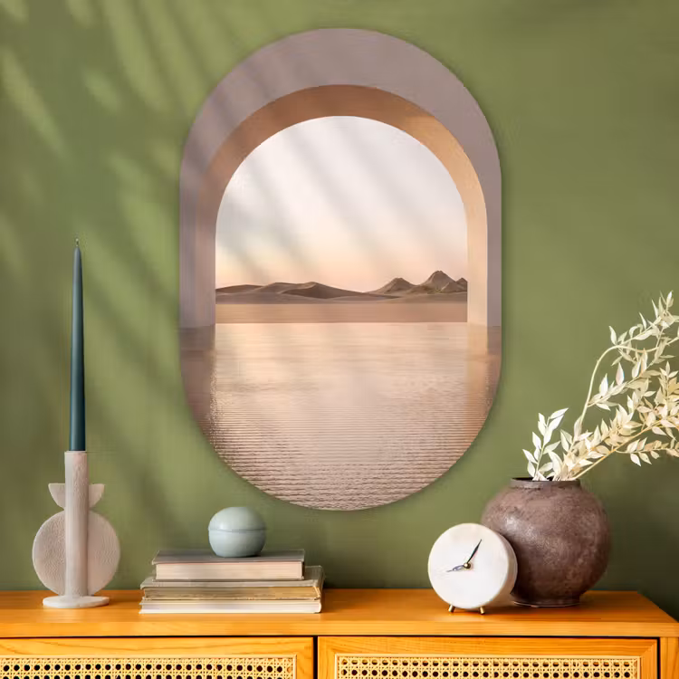 Glasbild Oval - Bogen – Wüste – Natur — 2