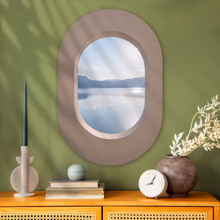 Glasbild Oval - Landschaft – Wasser – Modern — 2