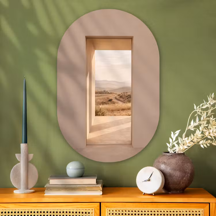 Glasbild Oval - Aussicht – Natur – Ruhe — 2