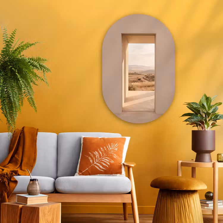 Glasbild Oval - Aussicht – Natur – Ruhe — 3
