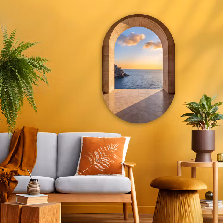 Glasbild Oval - Meer – Landschaft – Abend — 3