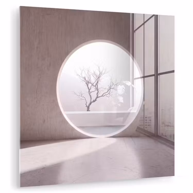 Glasbild - Baum – Kreis – Modern — 1