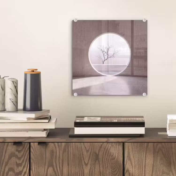 Glasbild - Baum – Kreis – Modern — 2