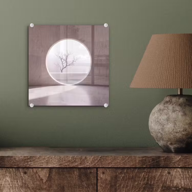 Glasbild - Baum – Kreis – Modern — 4