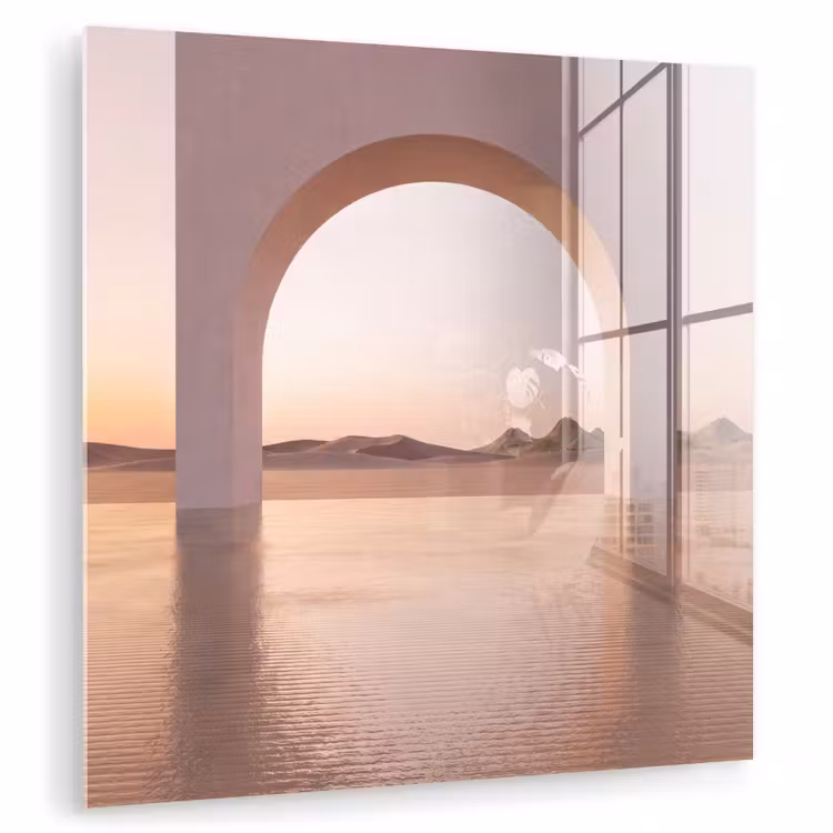 Glasbild - Bogen – Wüste – Natur — 1