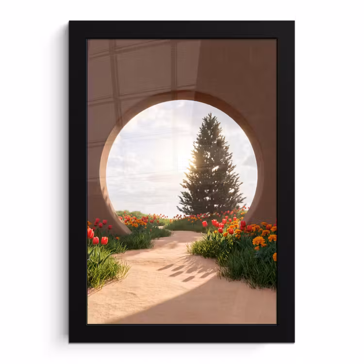 Bilder mit Rahmen - Weg – Blumen – Natur — 1