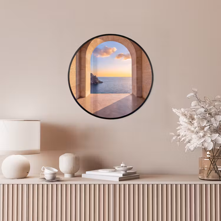 Poster im Rahmen Rund - Meer – Landschaft – Abend — 5