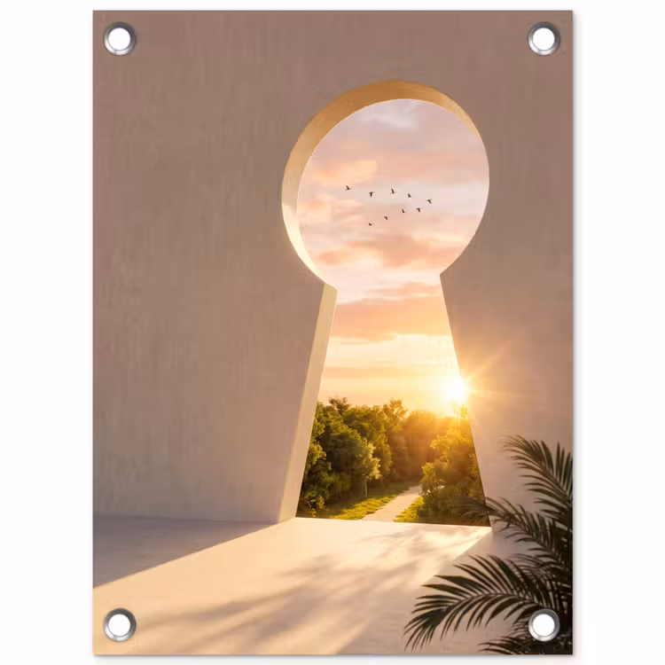Gartenposter - Schlüsselloch – Natur – Sonne — 1